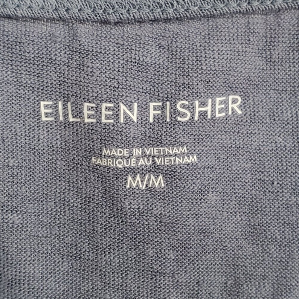 Eileen Fisher M Tunic Top Linen Long Sleeve Oversized Hi Lo Hem Relaxed Fit - Picture 8 of 9